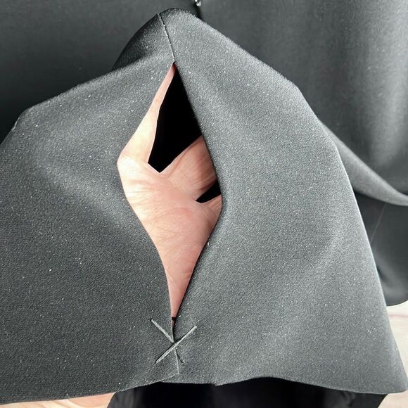 Oleg Cassini Black Tie Formal Shift Black 
Dress Beaded Neckline and Cuffs - Picture 13 of 15